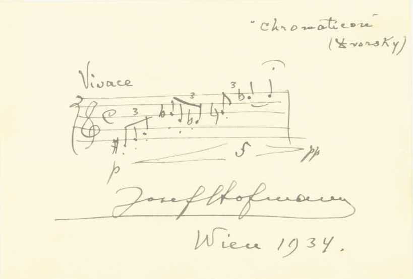 Hofmann, Josef - Autograph Musical Quotation Signed